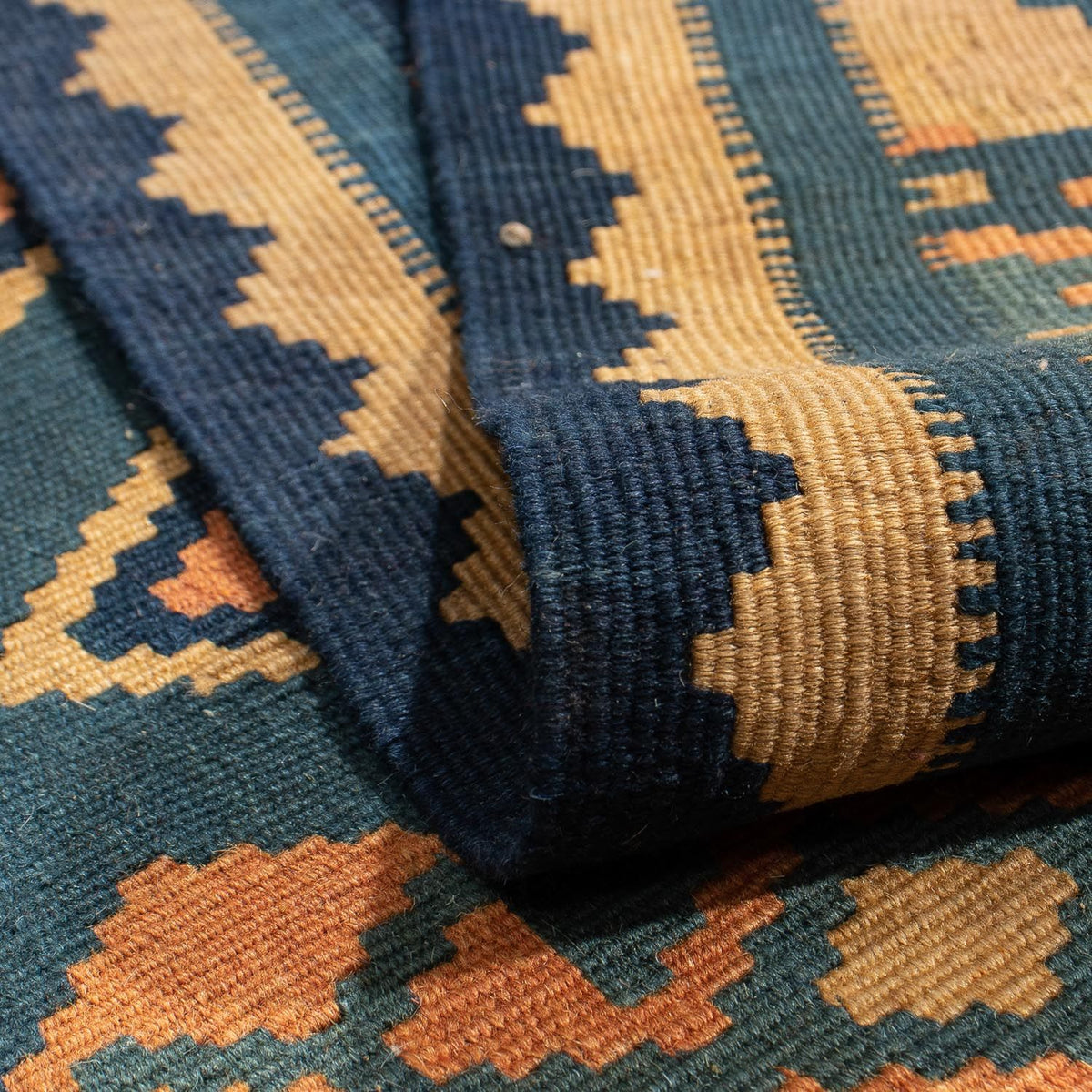 Dywan Kelim - Orientalny - 195 x 157 cm - ciemnoniebieski