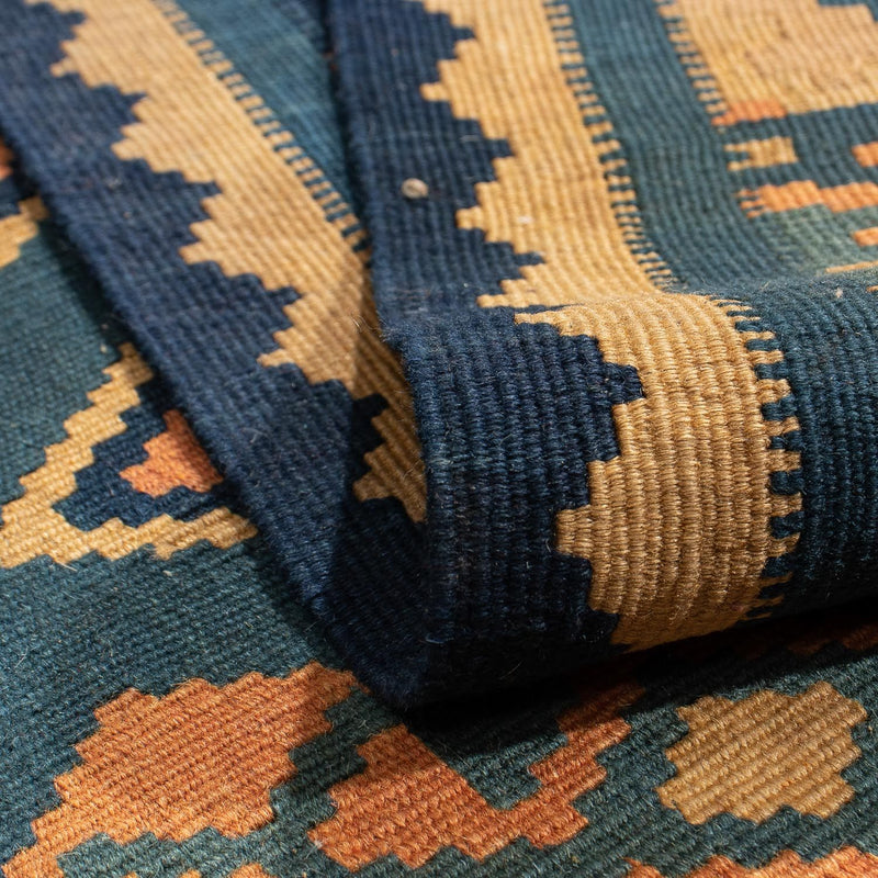 Dywan Kelim - Orientalny - 195 x 157 cm - ciemnoniebieski