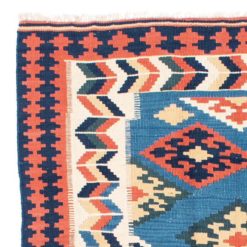 Dywan Kelim - Orientalny - 194 x 133 cm - niebieski