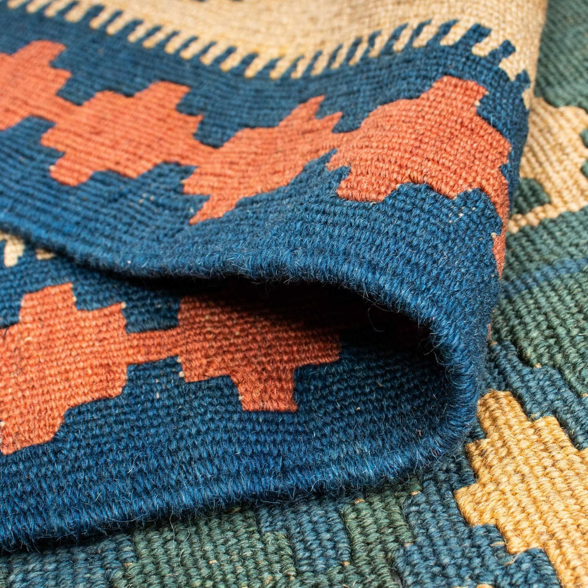 Dywan Kelim - Orientalny - 198 x 121 cm - niebieski