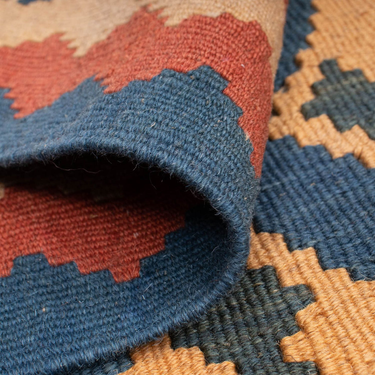 Dywan Kelim - Orientalny - 193 x 124 cm - niebieski