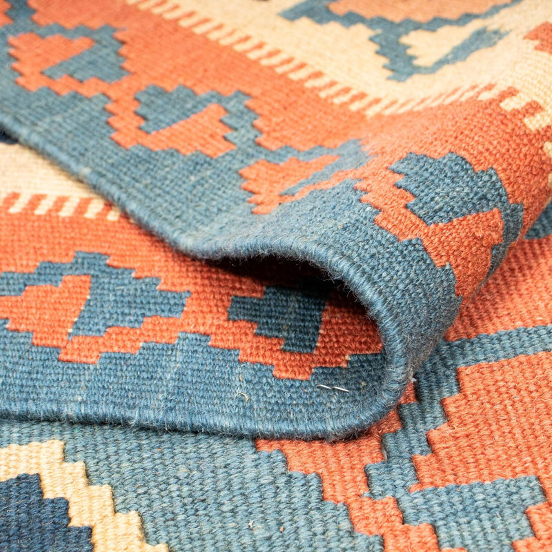 Dywan Kelim - Orientalny kwadratowy  - 212 x 198 cm - niebieski