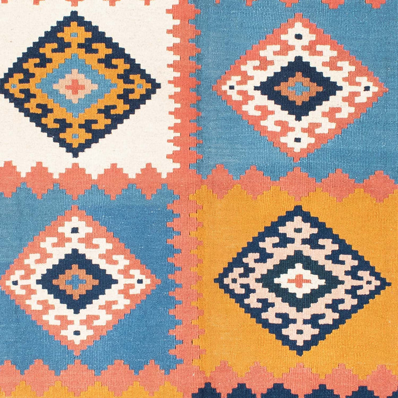 Dywan Kelim - Orientalny - 200 x 159 cm - niebieski