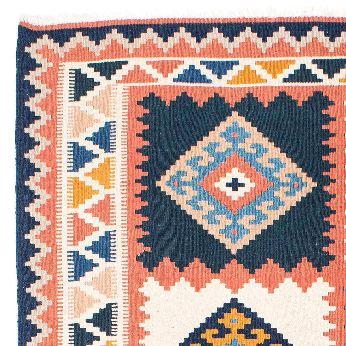 Dywan Kelim - Orientalny - 200 x 159 cm - niebieski