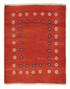 Gabbeh perski Dywan 152x192cm - Perserteppich Wollteppich - Prostokątny / Czerwony / 152 x 192 cm Prostokątny