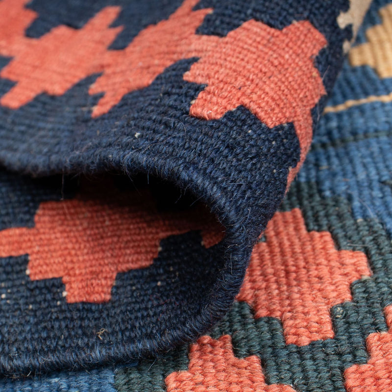 Dywan Kelim - Orientalny - 180 x 114 cm - niebieski