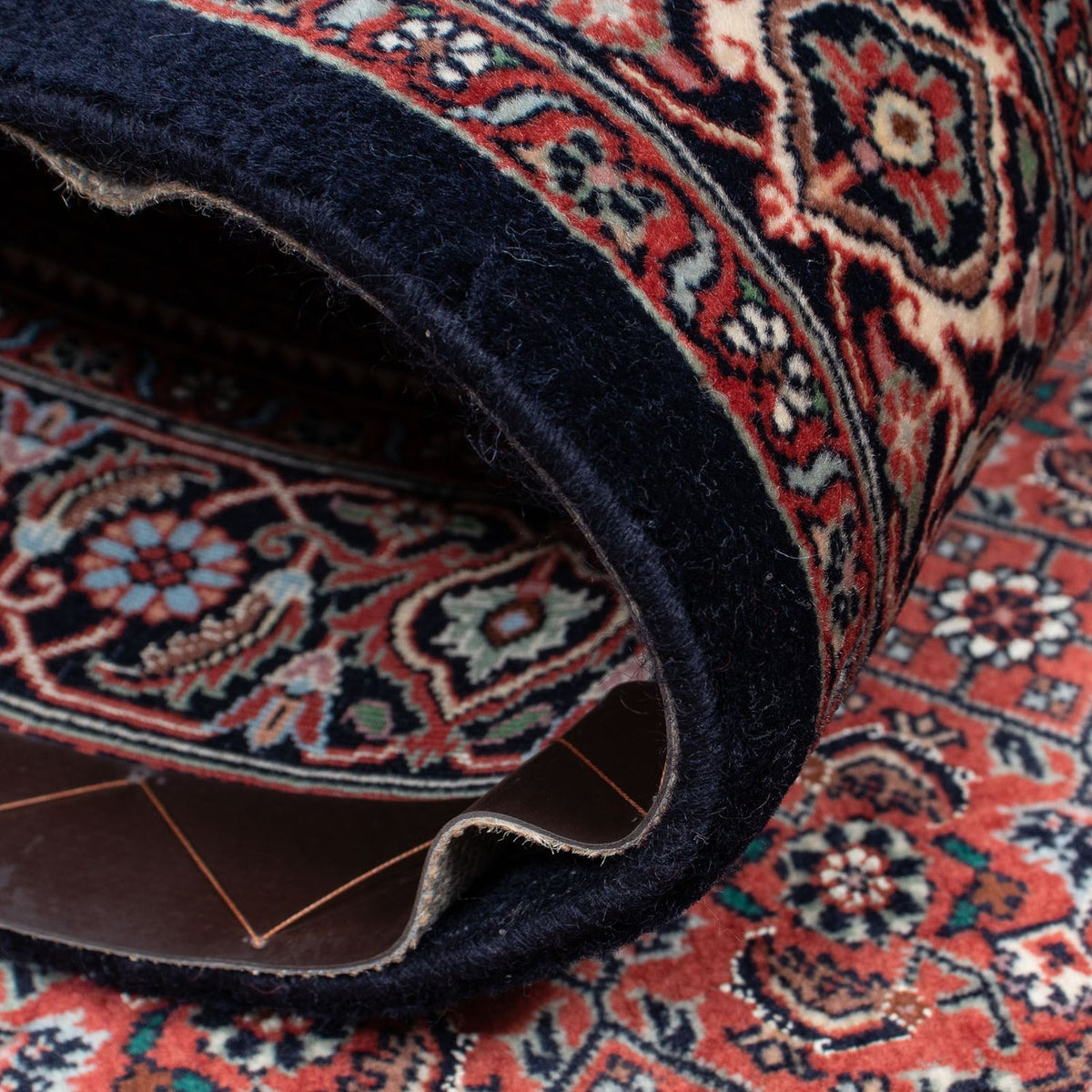 Biegacz Dywan perski - Bijar - 201 x 100 cm - ciemnoniebieski