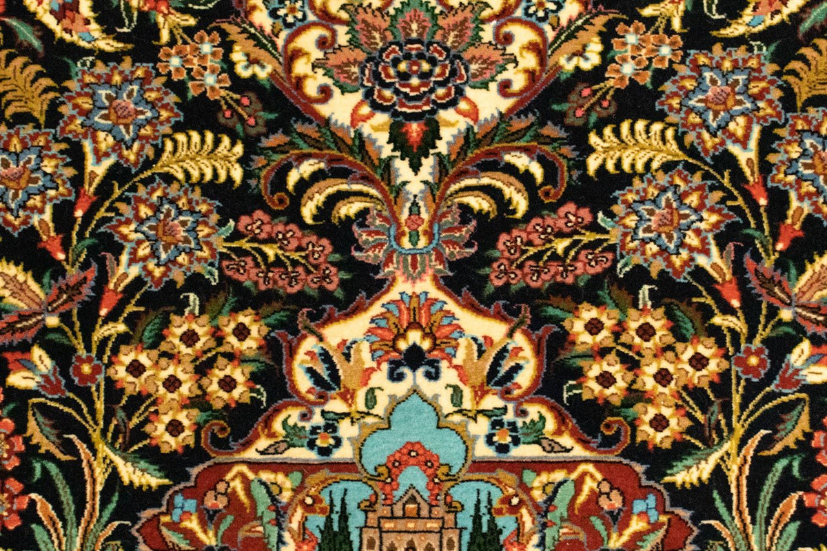 Dywan perski - Ghom - 153 x 102 cm - czarny