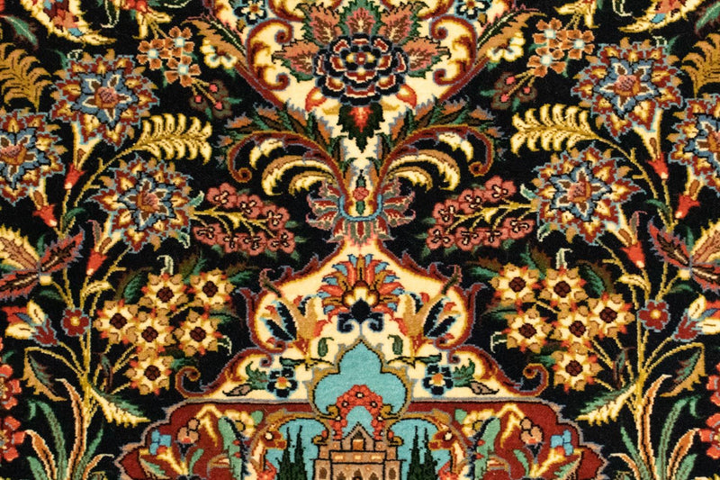 Dywan perski - Ghom - 153 x 102 cm - czarny