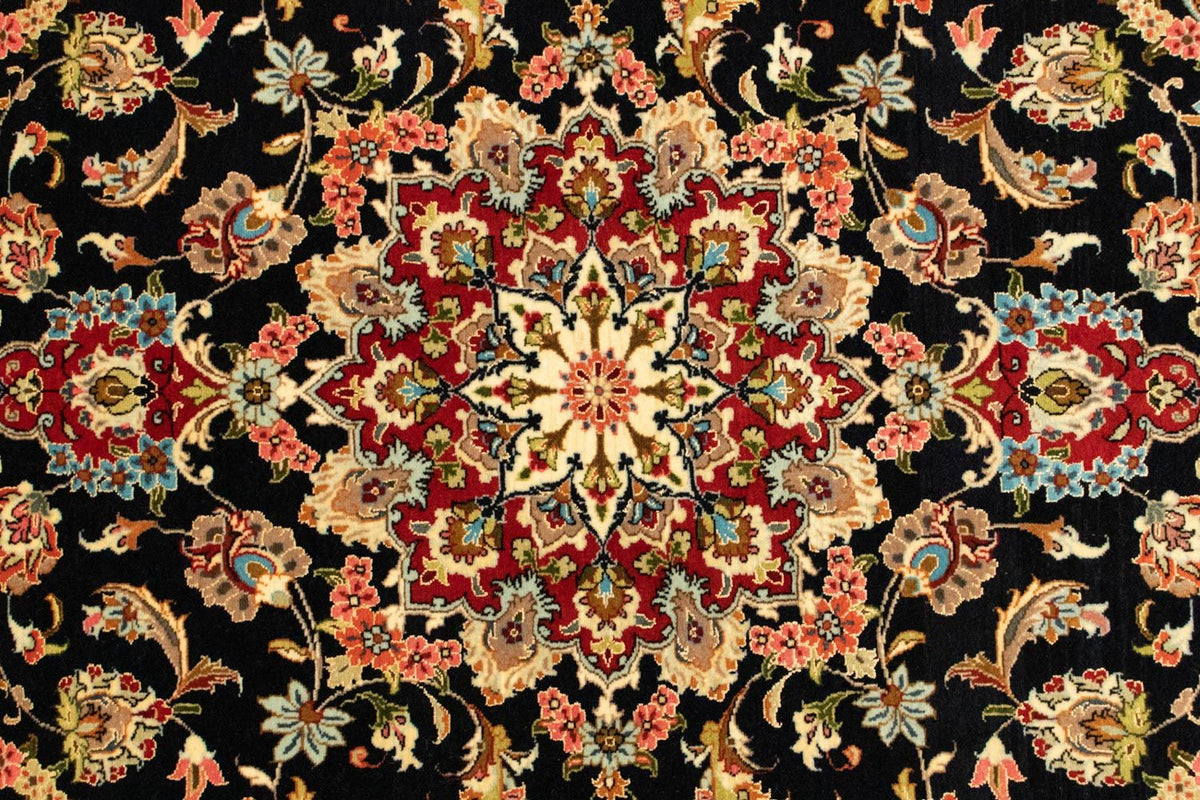 Dywan perski - Ghom - 162 x 102 cm - ciemnoniebieski