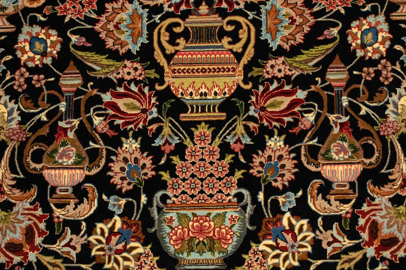 Dywan perski - Ghom - 158 x 102 cm - ciemnoniebieski