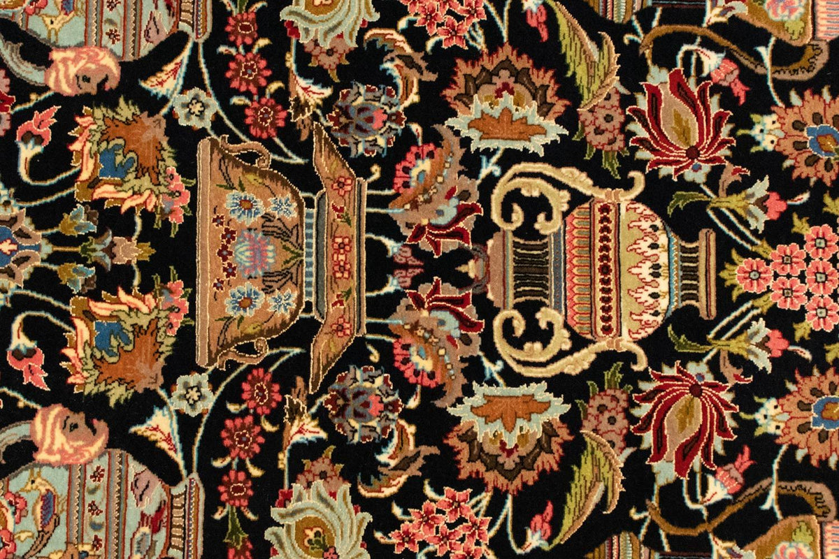 Dywan perski - Ghom - 155 x 105 cm - czarny