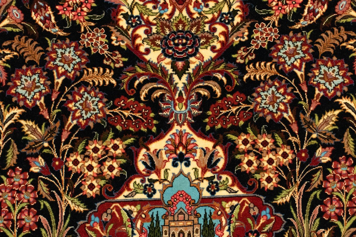 Dywan perski - Ghom - 156 x 102 cm - czarny