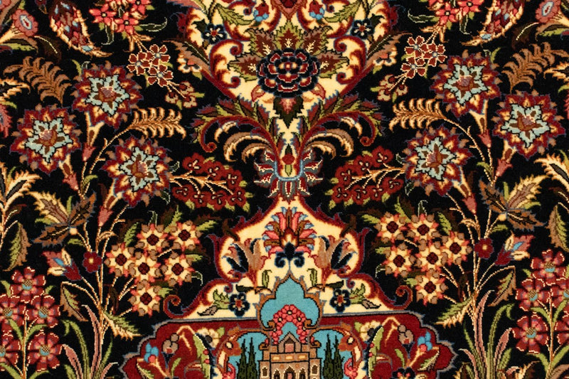 Dywan perski - Ghom - 156 x 102 cm - czarny