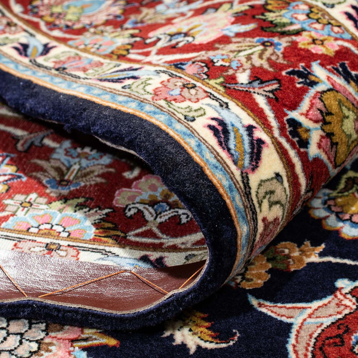 Dywan perski - Ghom - 212 x 140 cm - ciemnoniebieski