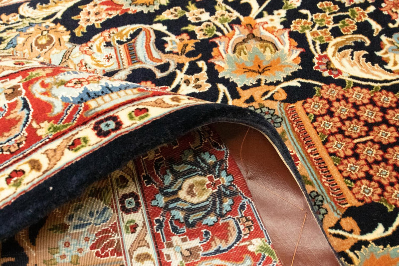 Dywan perski - Ghom - 152 x 99 cm - ciemnoniebieski