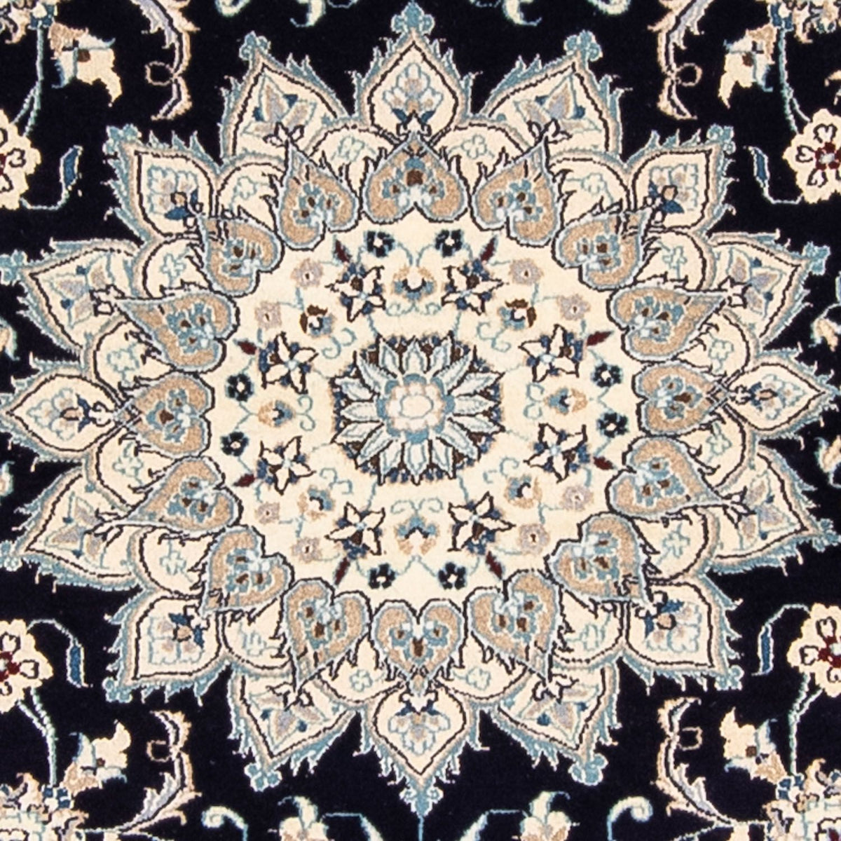 Dywan perski - Nain okrągły  - 250 x 250 cm - ciemnoniebieski