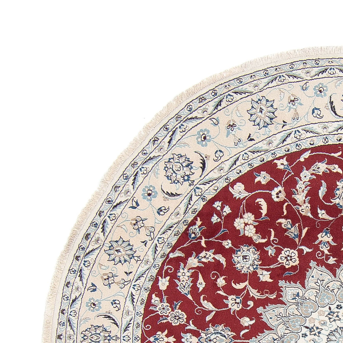 Dywan perski - Nain okrągły  - 250 x 250 cm - ciemna czerwień