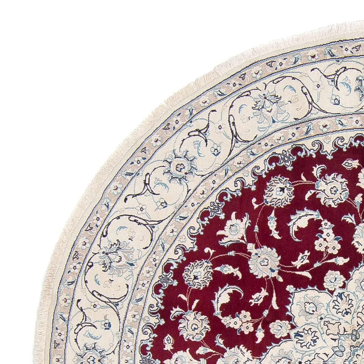 Dywan perski - Nain okrągły  - 240 x 240 cm - ciemna czerwień