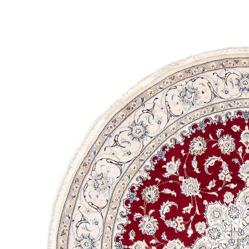 Dywan perski - Nain okrągły  - 245 x 245 cm - ciemna czerwień