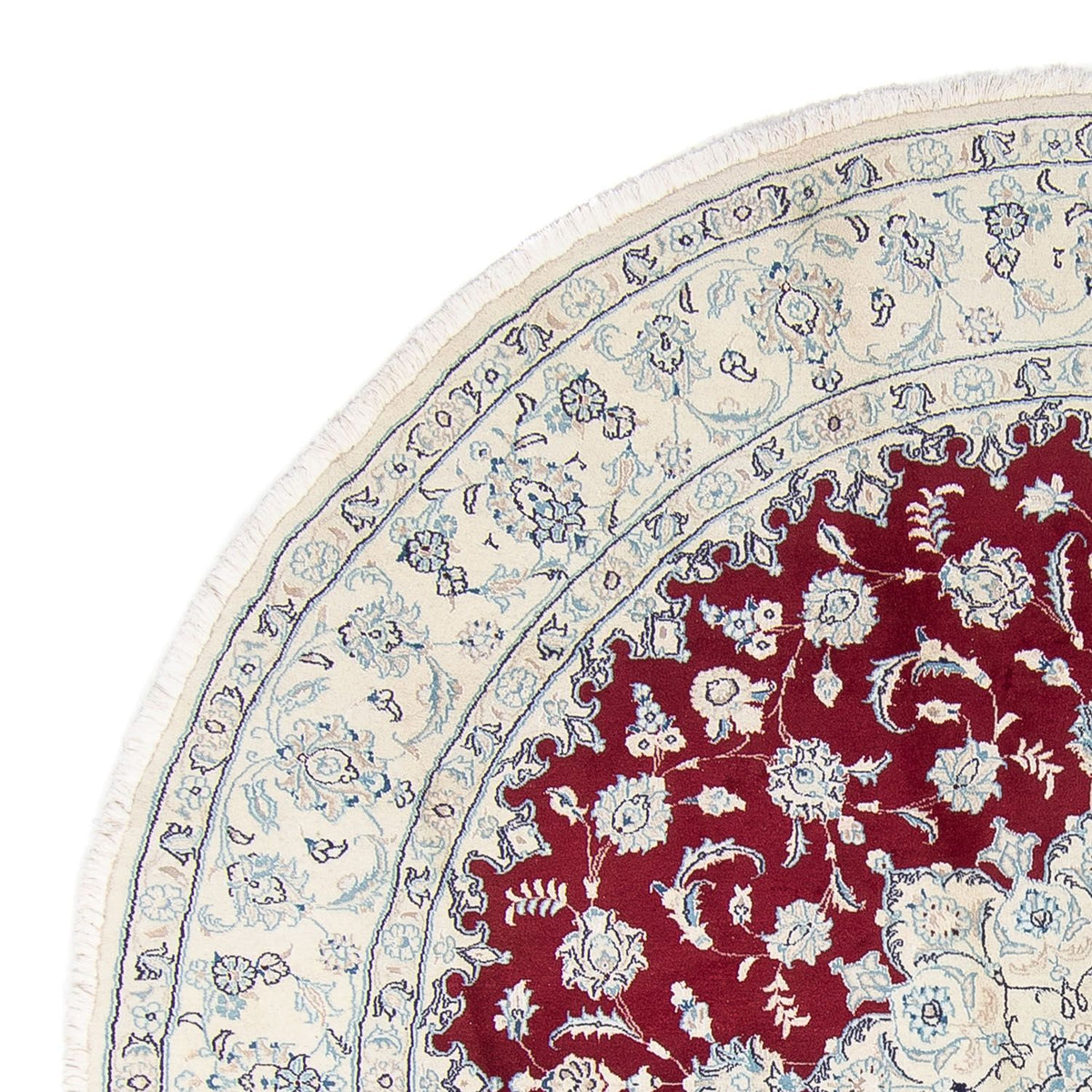 Dywan perski - Nain okrągły  - 290 x 290 cm - ciemna czerwień