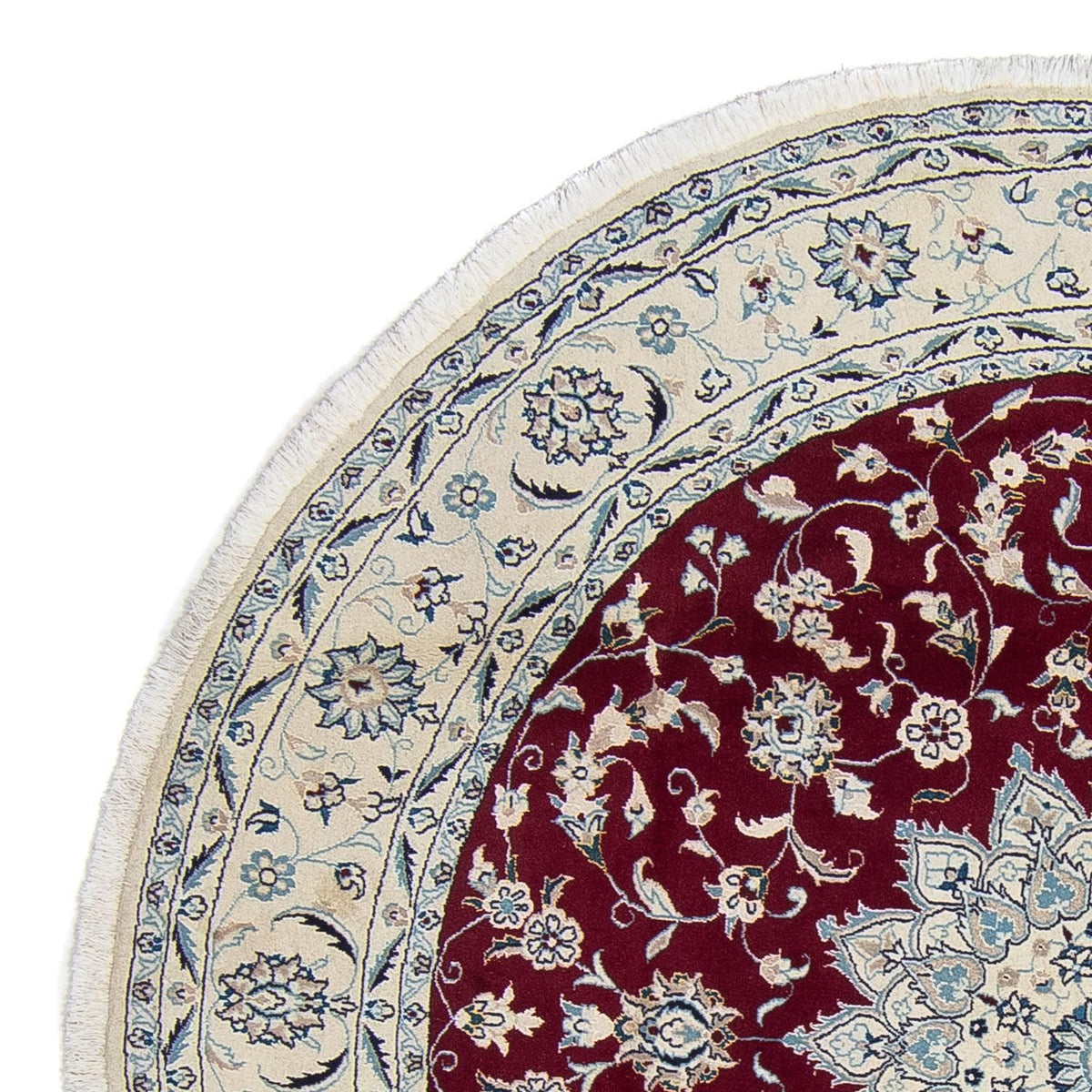 Dywan perski - Nain okrągły  - 252 x 252 cm - ciemna czerwień
