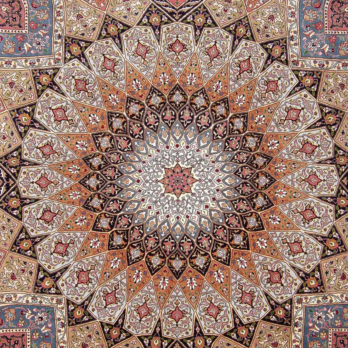 Dywan perski - Tabriz - Królewski - 302 x 254 cm - wielokolorowy