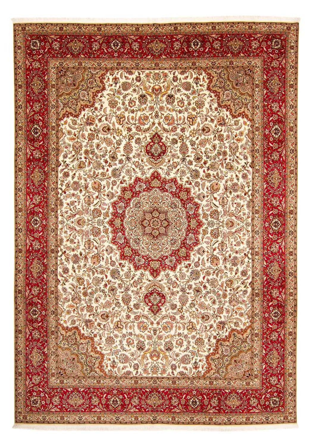 Dywan perski - Tabriz - Królewski - 415 x 306 cm - jasnobrązowy
