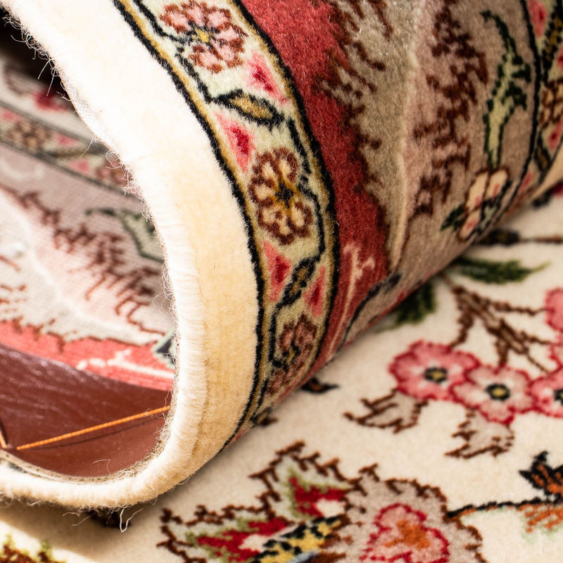 Biegacz Dywan perski - Tabriz - Królewski - 298 x 72 cm - beżowy