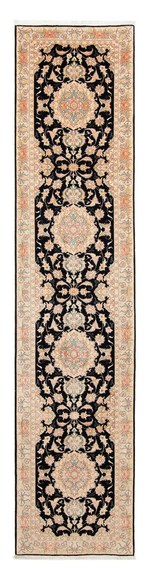 Biegacz Dywan perski - Tabriz - Królewski - 417 x 87 cm - ciemnoniebieski