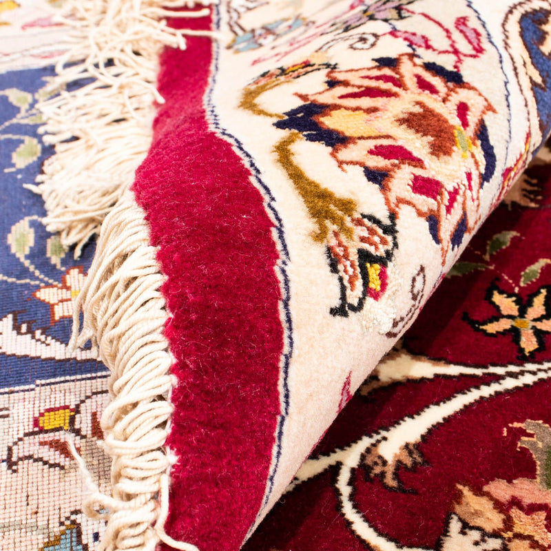 Dywan perski - Tabriz - Królewski okrągły  - 250 x 250 cm - ciemna czerwień