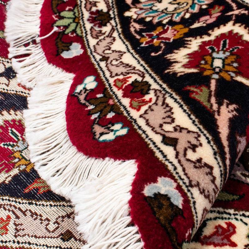 Dywan perski - Tabriz - Królewski okrągły  - 150 x 150 cm - ciemna czerwień