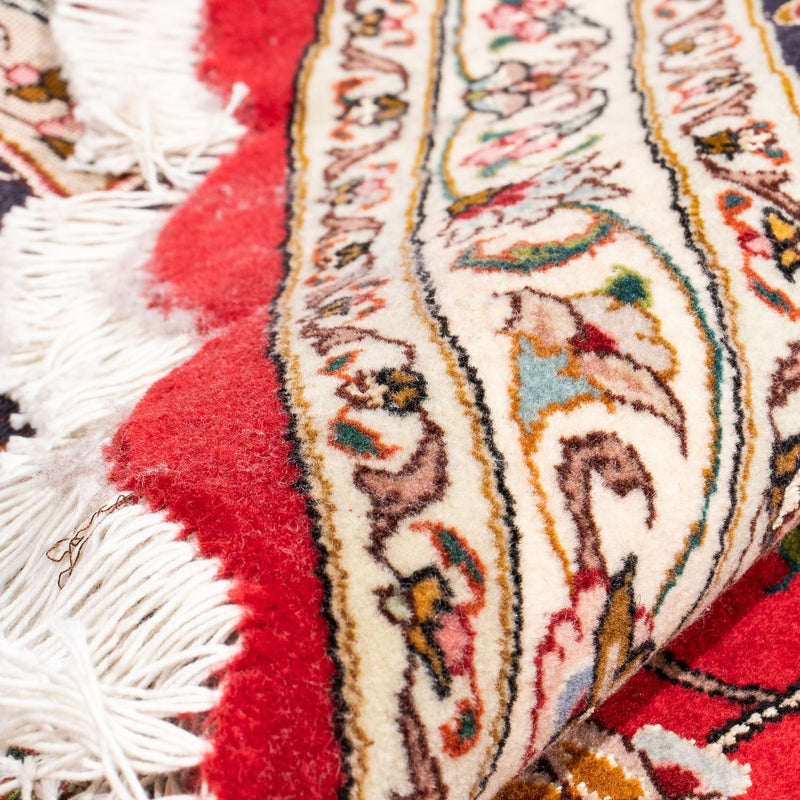 Dywan perski - Tabriz - Królewski okrągły  - 253 x 253 cm - ciemna czerwień