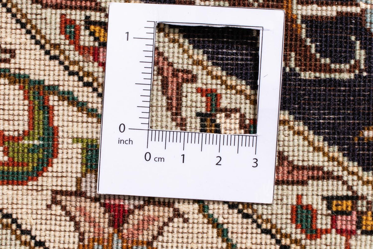 Dywan perski - Tabriz - Królewski okrągły  - 253 x 253 cm - ciemna czerwień