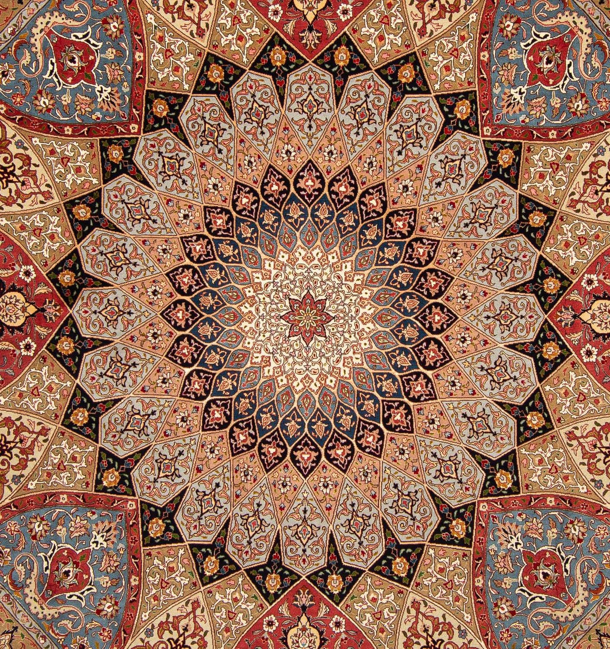 Dywan perski - Tabriz - Królewski kwadratowy  - 264 x 252 cm - jasnobrązowy