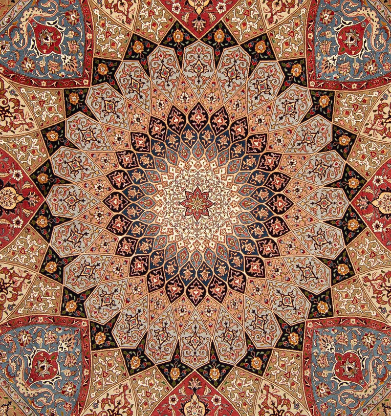 Dywan perski - Tabriz - Królewski kwadratowy  - 264 x 252 cm - jasnobrązowy