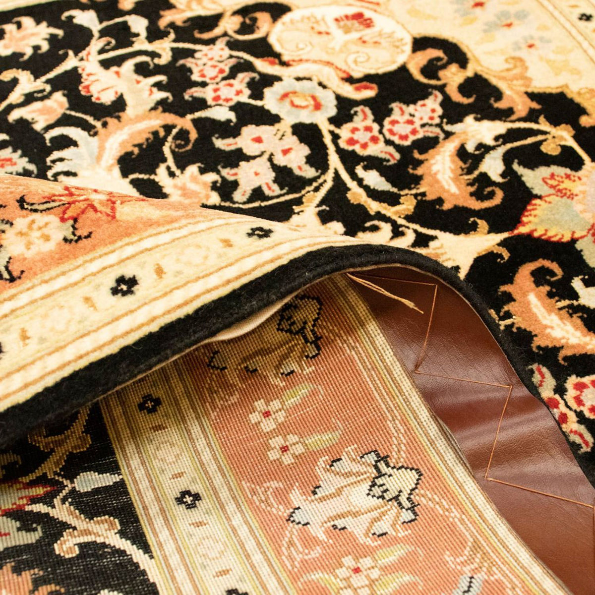 Dywan perski - Tabriz - Królewski - 150 x 101 cm - czarny