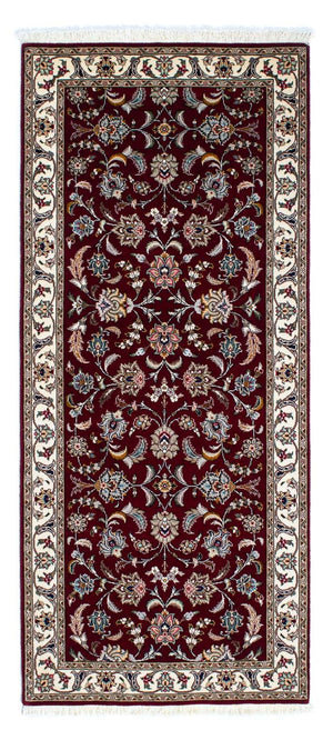 Biegacz Dywan perski - Tabriz - Królewski - 205 x 88 cm - ciemna czerwień