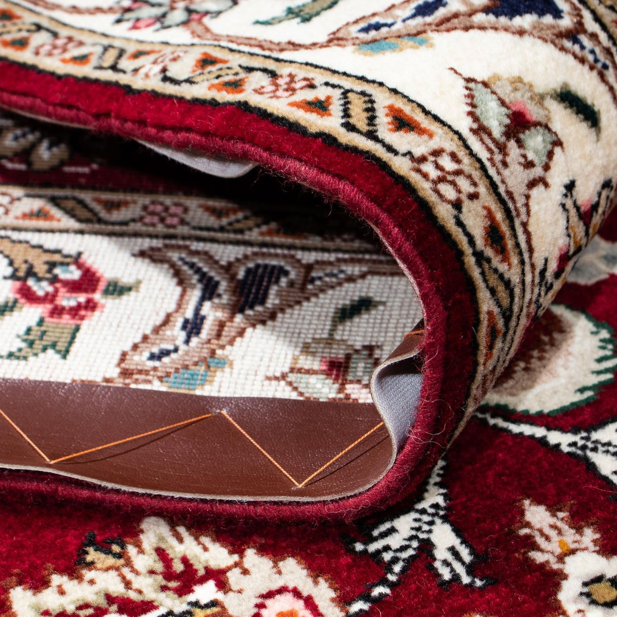 Biegacz Dywan perski - Tabriz - Królewski - 205 x 88 cm - ciemna czerwień