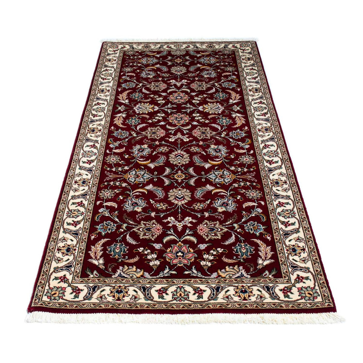 Biegacz Dywan perski - Tabriz - Królewski - 205 x 88 cm - ciemna czerwień