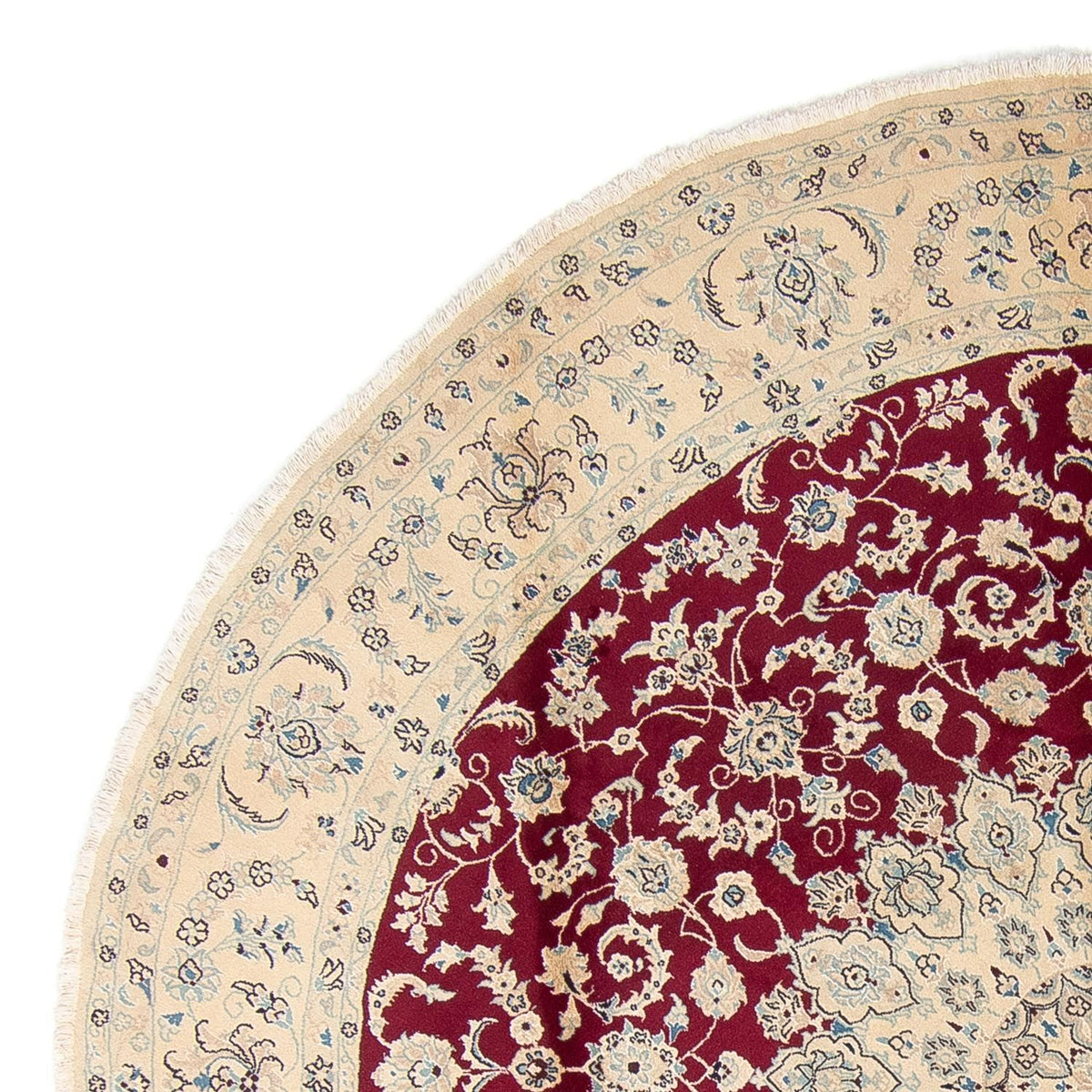 Dywan perski - Nain okrągły  - 295 x 295 cm - ciemna czerwień