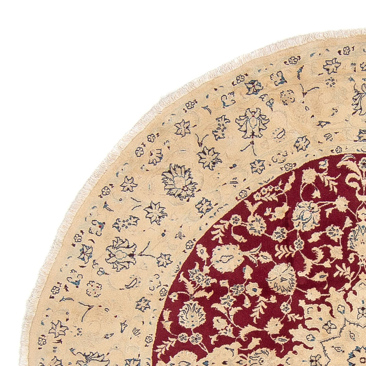 Dywan perski - Nain okrągły  - 242 x 242 cm - ciemna czerwień