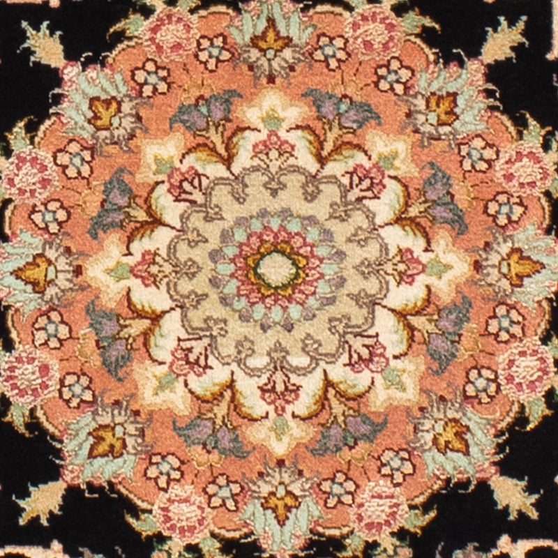 Dywan perski - Tabriz - Królewski okrągły  - 100 x 100 cm - ciemnoniebieski