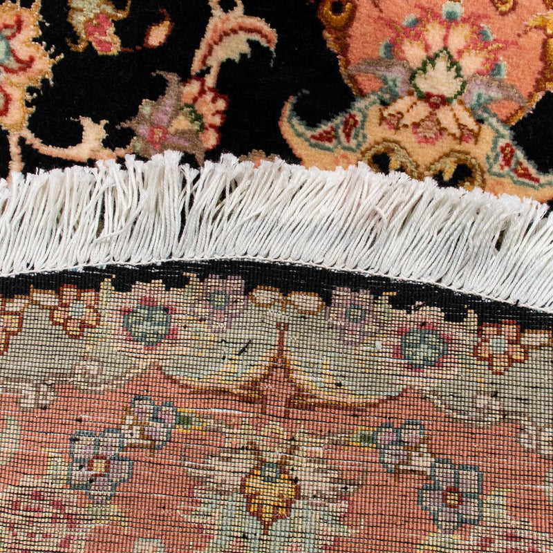 Dywan perski - Tabriz - Królewski okrągły  - 100 x 100 cm - ciemnoniebieski