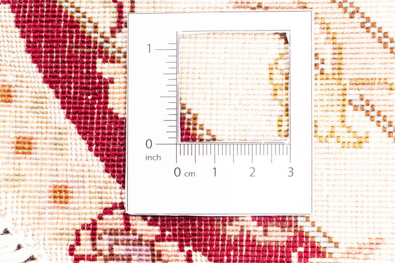 Dywan perski - Tabriz - Królewski okrągły  - 155 x 155 cm - ciemna czerwień