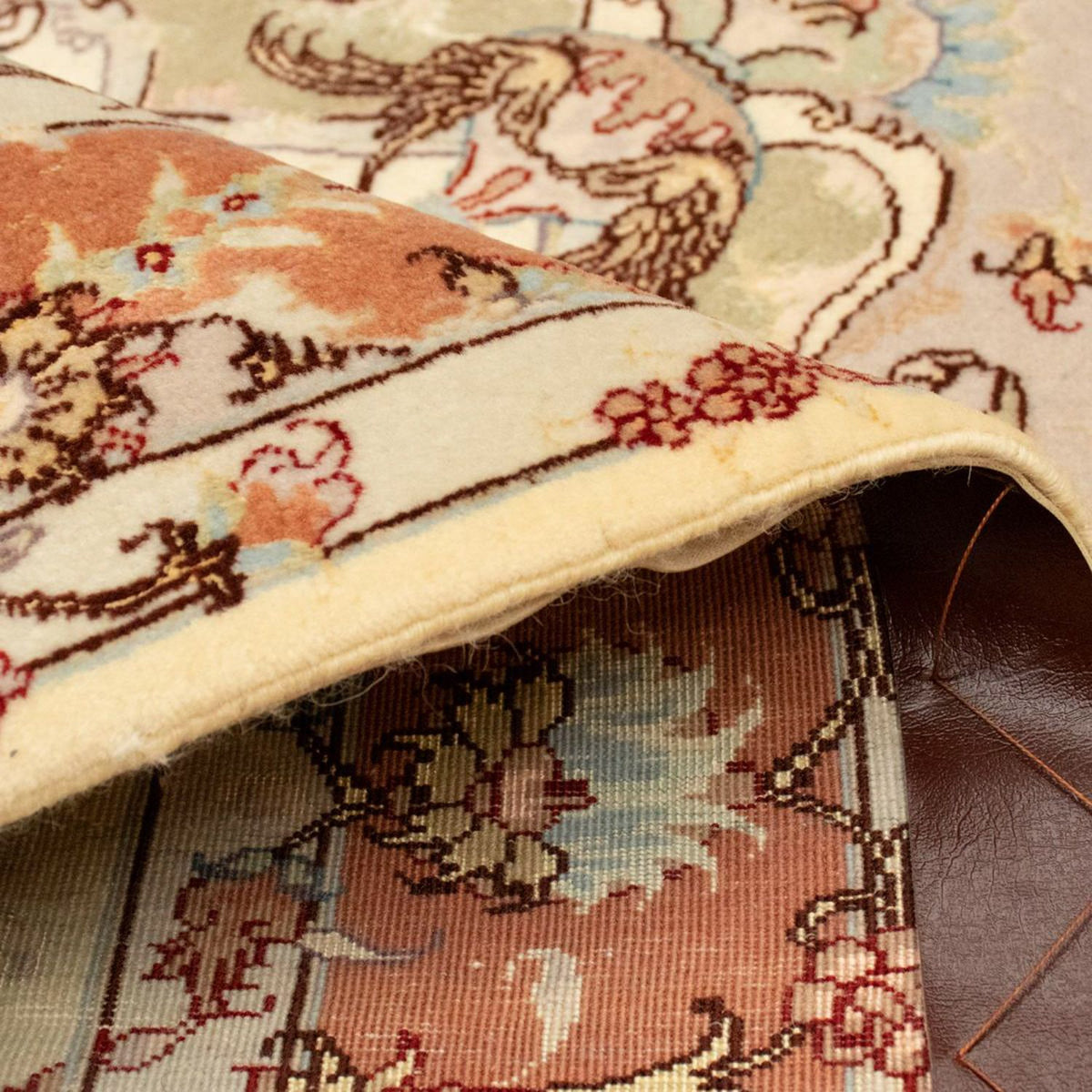 Dywan perski - Tabriz - Królewski - 143 x 102 cm - beżowy