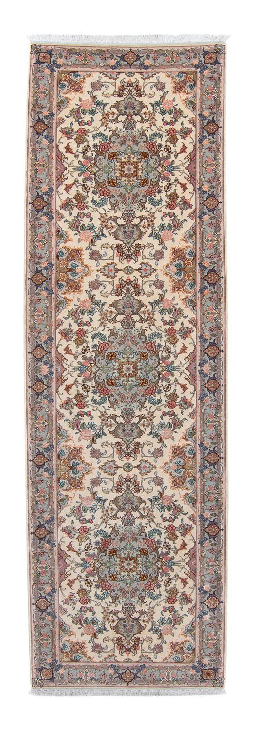 Biegacz Dywan perski - Tabriz - Królewski - 355 x 92 cm - beżowy