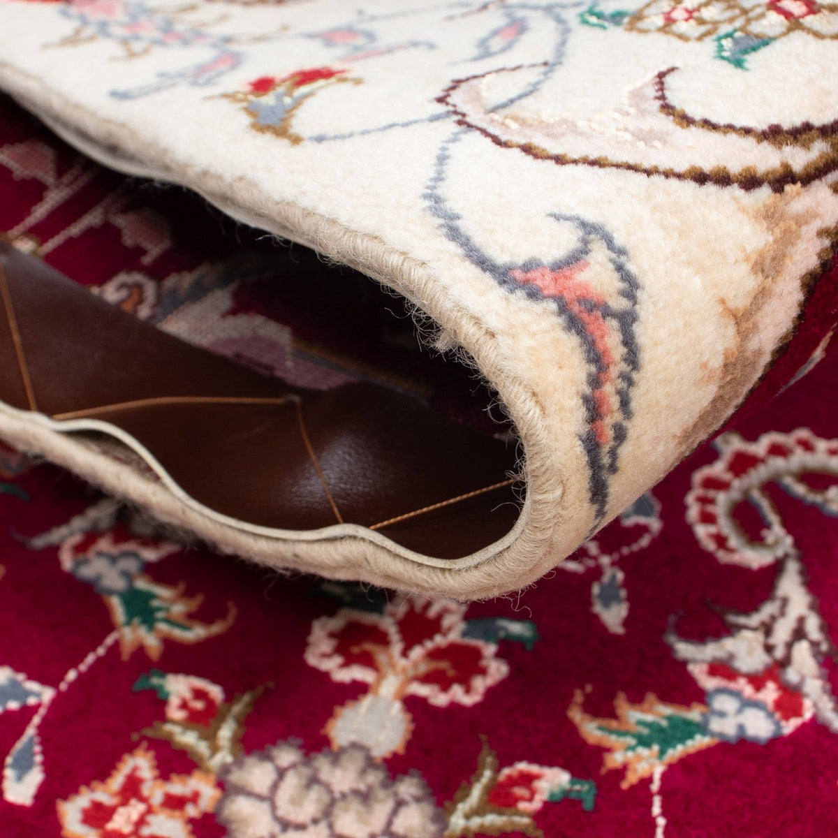 Dywan perski - Tabriz - Królewski - 90 x 60 cm - ciemna czerwień