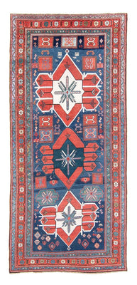 Biegacz Perski dywan - Nomadyczny - 380 x 170 cm - ciemnoniebieski