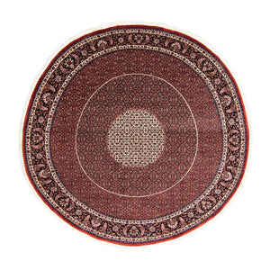 Dywan perski - Bijar okrągły  - 247 x 247 cm - ciemna czerwień